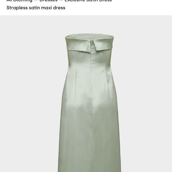 Aritzia Sage Green Exclusive Strapless Dress - Picture 2 of 9